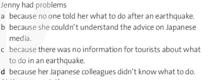 Jenny had problems a because no one told her wwhat to do after an earthquake (ảnh 1)