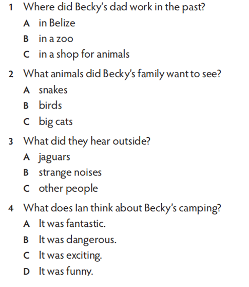 Listen again and choose the correct answers. (Nghe lại một lần nữa và chọn đáp án đúng.) (ảnh 1)