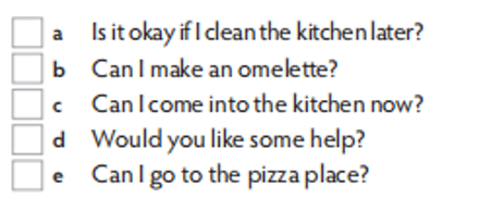 Listen again. Put the sentences in the order you hear them. Write 1-5 in the boxes.  (ảnh 1)