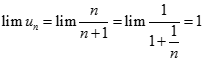 Cho dãy số  có giới hạn (un) xác định bởi : u1 = 1/2 và un+1 = 1/2-un, n lớn hơn bằng 1. Tìm kết quả đúng của lim un (ảnh 6)