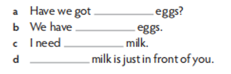 Complete the sentences from the listening with some, any, a lot of and lots of. (ảnh 1)