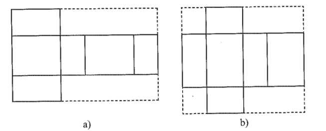 Từ hai tấm bìa hình chữ nhật bên dưới, ta cắt và gấp được hai hình hộp chữ nhật có cùng (ảnh 1)