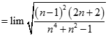 Cho dãy số un với un = (n-1) căn bậc hai 2n+ 2/n^4 + n^2 - 1 . Chọn kết quả đúng của un là: A. - vô cùng  B. 0 C. 1 D. + vô cùng  (ảnh 5)