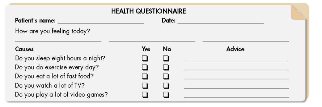 In pairs: Student B, page 118 File 2. Student A, you're a doctor giving advice to a (ảnh 1)