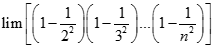 Tính giới hạn: lim [(1-1/2^2)( 1-1/3^2) ... (1 - 1/n^2)] A. 1 B. 1/2 C. 1/4 D. 3/2 Chọn B.  Cách 1:  lim [(1-1/2^2)( 1-1/3^2) ... (1 - 1/n^2)] (ảnh 1)