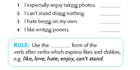 Look at the sentences from the blog on page 18. Draw J or L next to each one (ảnh 1)