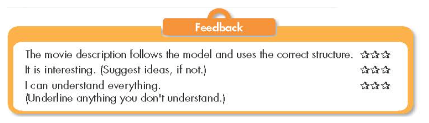 Now, write a short description of a movie you like. Use the Feedback form to help you (ảnh 1)