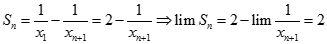 Cho dãy số (xn) xác định bởi x1 = 1/2, x n+1 = xn^2 + xn với n lớn hơn bằng 1 Đặt Sn = 1/x1 + 1 +1/x2 + 1 + ..... + 1/xn+1 Tính lim Sn (ảnh 14)