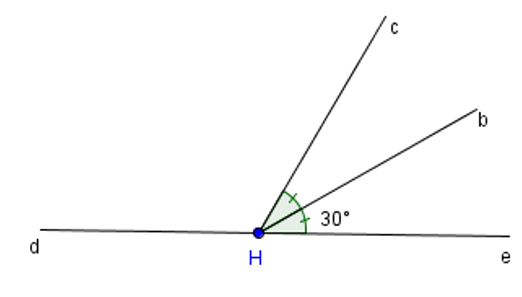 Cho hình vẽ.   Số đo góc dHc là A. 30 độ; B. 60 độ; C. 120 độ; D. 150 độ. (ảnh 1)