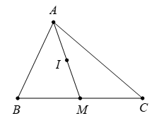 Cho tam giác ABC có M là trung điểm của BC, I là trung điểm AM. Khẳng định nào sau đây là đúng? (ảnh 1)