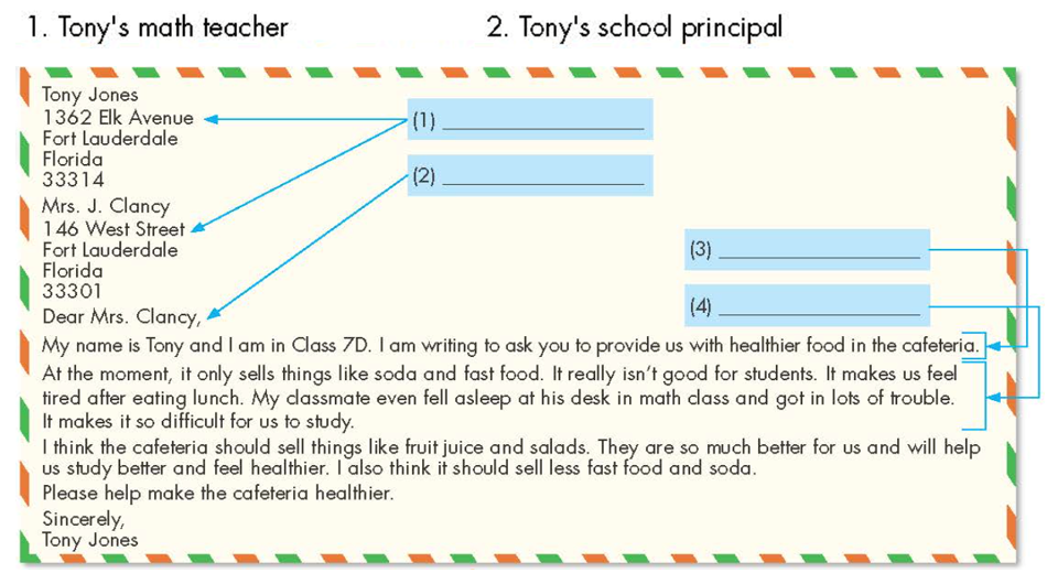 Read Tony's letter and circle who you think Mrs. Clancy is. (Đọc lá thư của Tony và  (ảnh 1)