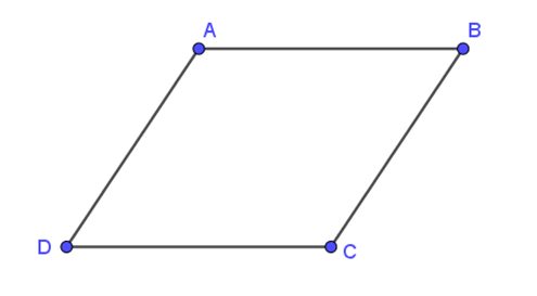 Cho hình bình hành ABCD có AB = 4 cm. Tính độ dài vectơ CD. A. 1 cm; B. 3 cm (ảnh 1)