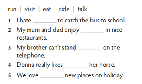 Complete the sentences. Use the -ing form of the verbs in the list. (Hoàn thành câu. (ảnh 1)