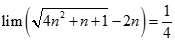 Giá trị của K = lim (căn bậc ba n^3 + n^2 -1 - 3 căn bậc hai 4n^2 + n + 1 + 5n) bằng: A. dương vô cùng B. âm vô cùng C. -5/12 D. 1 (ảnh 4)