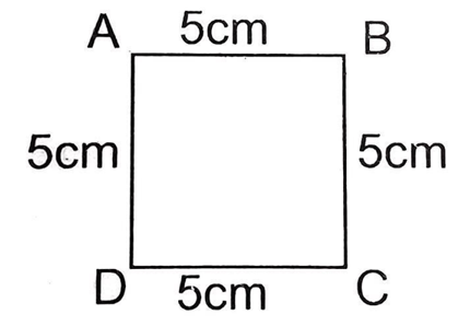 Cho hình vuông ABCD sau:   Diện tích hình vuông ABCD là (ảnh 1)