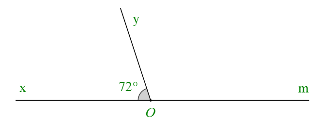 Cho hình vẽ:   Số đo góc yOm là A. 72độ; B. 36 độ; C. 108 độ; D. 128 độ. (ảnh 1)