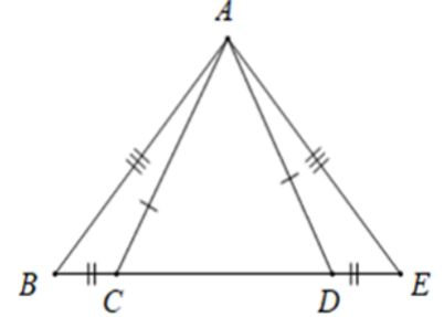 Cho hình vẽ sau. Tam giác bằng tam giác ABD là (ảnh 1)