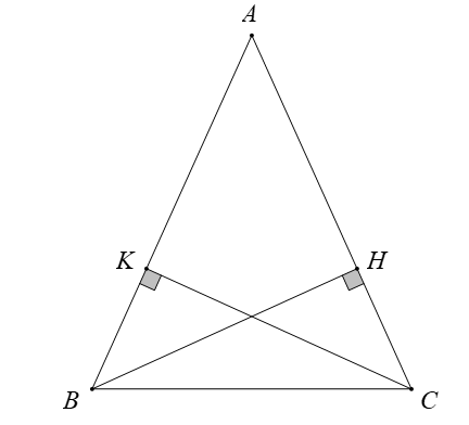 Cho hình vẽ dưới đây, biết tam giác ABC cân tại A. Khẳng định sai là (ảnh 1)