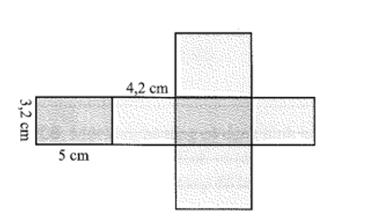 Bên dưới là hình khai triển của một hình hộp chữ nhật. Hãy cho biết chiều dài (ảnh 1)