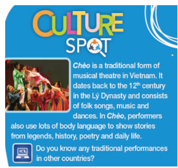 Do you know any traditional performances in other countries? (Bạn có biết bất cứ loại (ảnh 1)