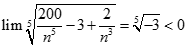 lim căn bậc năm 200 - 3n^5 + 2n^2 bằng A. 0 B. 1 C. dương vô cùng D. âm vô cùng (ảnh 3)