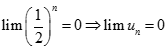 Cho dãy số (un) với un = n/4^n và un+ 1 / un < 1/2. Chọn giá trị đúng của lim un trong các số sau: (ảnh 7)