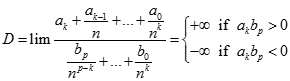 Giá trị của D = lim akn^k + .... + a1n + a0/ bpn^p +....+ b1n + b0  (Trong đó k, p là các số nguyên dương; akbp khác 0 ). (ảnh 4)
