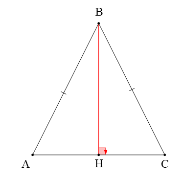 Cho tam giác ABC cân tại B có đường cao BH. Khẳng định đúng là (ảnh 1)