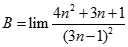 Giá trị của B = lim 4n^2 + 3n + 1/ (3n-1)^2 bằng: A. + vô cùng  B. - vô cùng  C. 4/9  D. 1 (ảnh 1)