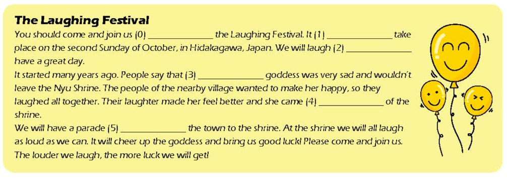 Read about the festival. Write one word for each blank. (Đọc đoạn văn về lễ hội. Viết 1 từ vào chỗ trống.) (ảnh 1)