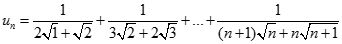 Tính giới hạn của dãy số un = 1/ 2 căn bậc hai 1 + căn bậc hai 2 + 1/ 3 căn bậc hai 2 + 2 căn bậc hai 3 + ... + 1/ (n+1) căn bậc hai n + n căn bậc hai n + 1 (ảnh 1)