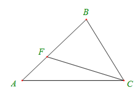Cặp góc kề bù trong hình vẽ dưới đây là   A. Góc ACF và góc BCF;  (ảnh 1)
