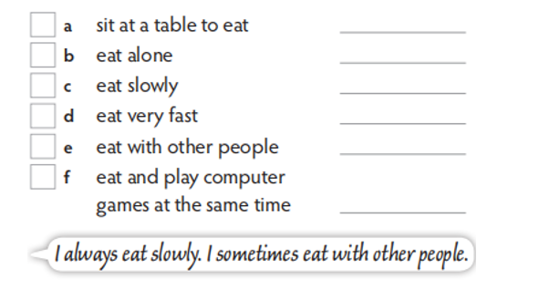 Speaking: How often do you do these things? Tell the class. (Nói: Bạn có thường (ảnh 1)