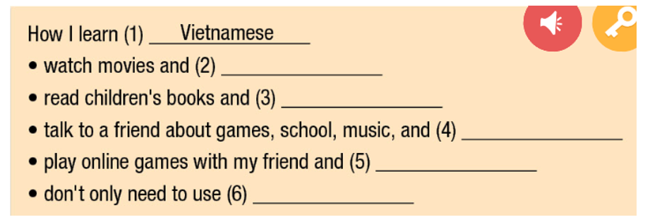 Now, listen and fill in the blanks to complete the note. (Bây giờ, nghe và điền vào (ảnh 1)