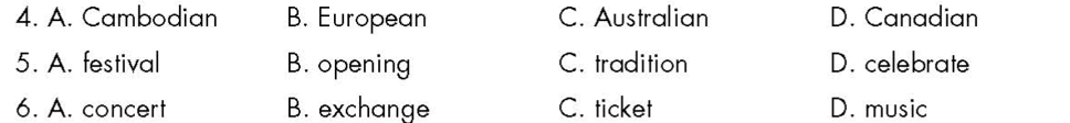 Circle the word that has the underlined part pronounced differently from the others. (ảnh 1)