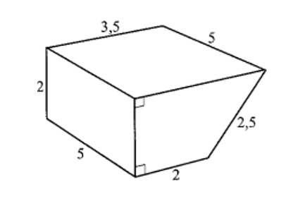 Tạo lập hình lăng trụ với các kích thước được cho như hình dưới đây (đơn vị cm). (ảnh 1)