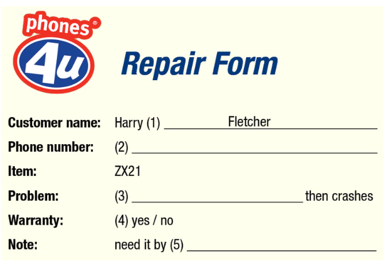 Now, listen and complete the form. Use no more than two words or a number. (ảnh 1)