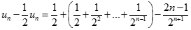 Tính giới hạn của dãy số un = tổng từ k =1 đến n 2k-1/2^k A. dương vô cùng B. âm vô cùng C. 3 D. 1 (ảnh 2)