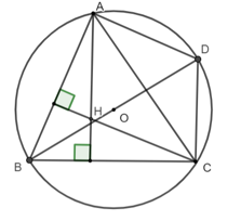 Cho tam giác ABC có trực tâm H. Gọi D là điểm đối xứng với B qua tâm O của đường tròn ngoại tiếp tam giác ABC. Khẳng định nào sau đây đúng? (ảnh 1)