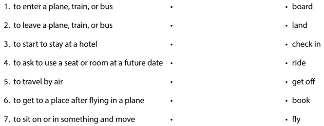 Match the meanings to the correct verbs Nối các nghĩa với các động từ đúng (ảnh 1)