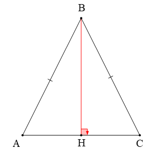 Cho tam giác ABC cân tại B có chu vi là 60cm, đường cao BH. Biết chu vi tam giác ABH là 40cm. (ảnh 1)