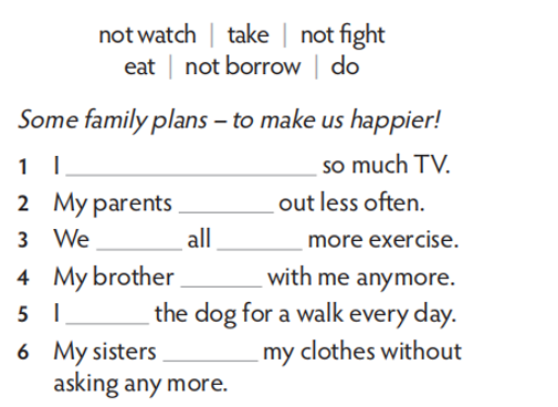 Complete the future intentions with the correct form of the verbs in the list. (ảnh 1)