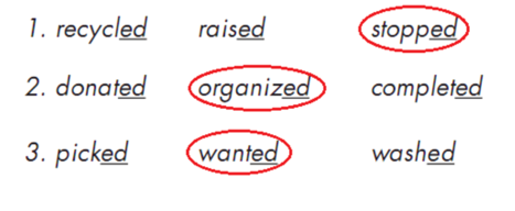 Listen and cross out the word that has the underlined part pronounced differently (ảnh 2)