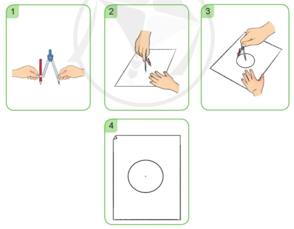 Sử dụng compa để vẽ hình tròn: a) Vẽ hình tròn bán kính 2 cm (ảnh 2)