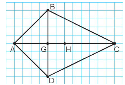Quan sát hình vẽ sau và cho biết điểm nào là trung điểm của AC?   A. Điểm G B. Điểm B C. Điểm D D. Điểm H (ảnh 1)