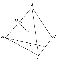 Cho hình chóp tam giác đều S.ABC có cạnh đáy bằng a và cạnh bên bằng a căn bậc hai 21/6.  (ảnh 1)