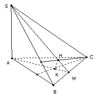 Cho hình chóp  SABC có SA vuông mp ABC . Gọi H, K lần lượt là trực tâm các tam giác SBC và ABC. Mệnh đề nào sai trong các mệnh đề sau? (ảnh 1)