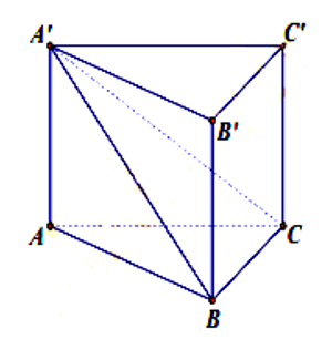 Mặt phẳng (A'BC) chia khối lăng trụ ABC.A'B'C' thành hai khối chóp:  (ảnh 1)