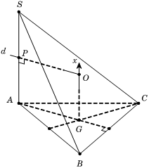 Cho hình chóp S.ABC có đáy ABC là một tam giác đều cạnh bằng a. Cạnh bên SA = a căn bậc hai 3 và vuông góc với đáy (ABC). (ảnh 1)