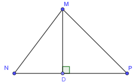 Cho tam giác MNP có: MN < MP, MD ⊥ NP. Khẳng định nào sau đây là đúng (ảnh 1)